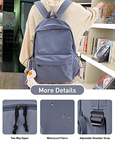 BJLFS School Bag Backpack for Women Kids Teens Girls, Small Bookbag College Student Backpack for School Men Boys, Mochilas Escolares para Casual Daypack Mini Book Bag Blue ﻿ - color: Small Dark Blue