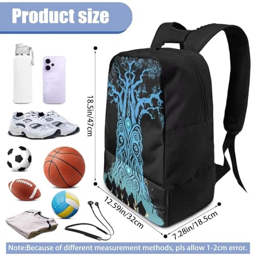 Basketball Backpack With Separate Ball Compartment And Shoes Fit Basketball Volleyball Football - color: Viking style Tree