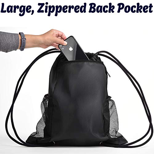 Athletico Drawstring Soccer Bag - Soccer Backpack For Boys or Girls Can Also Carry Basketball or Volleyball - color: Black