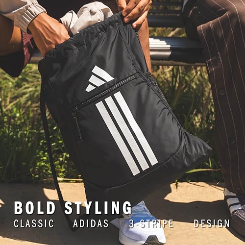 adidas Alliance Sackpack – Drawstring Backpack for Sports, Small Gym Bag, Shadow Brown/Rose Gold/2, OSFA - color: Shadow Brown/Rose Gold/2