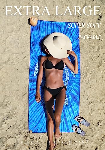 Yongoes 2 Pack Microfiber Lightweight Thin Beach Towel Sand Free Quick Dry Super Absorbent Large Towels for Swimming Pool Yoga Gym Travel Vacation Beach Accessories Essentials - color: 2 Pack Turtle Flowers