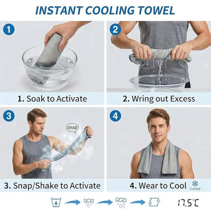 Amgico 4 Pack Cooling Towel for Neck and face(40"x12"), Cooling Neck Wraps, Quick Dry Towels, Ice Towel for Gym, Yoga, Running, Workout - color: Royal Blue/Gray/Light Blue/Lake Blue