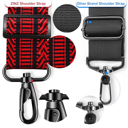ZINMARK Shoulder Strap 59 inch, Extra-Thick Fixed Cushion Pad and Dual Clasps Universal Replacement Strap for Bags, Camera, Crossbody，Lawn mower -Black Red Jacquard - color: Black Red Jacquard