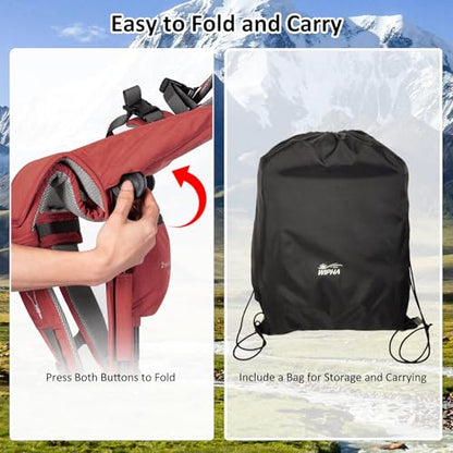 WIPHA Hiking Backpack Carrier,Lightweight Toddler Shoulder Carrier with Sun Shade, Saddle Toddler Backpack for Kids 6 Months to 2 Years Old - color: Antelope-I-Red