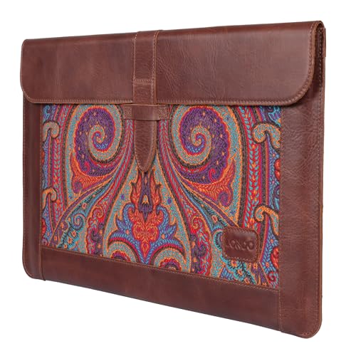 LONDO Leather Sleeve Compatible with MacBook Pro 16 & MacBook Pro 15 Inch (M5, M4, M3, M2, M1, Pro, Max), Premium Top Grain Leather Laptop Bag, 2020 to 2026 Models - color: Brown, size: 15-16 inches