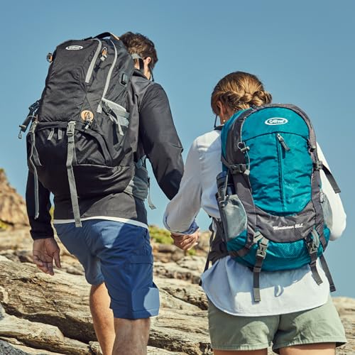 G4Free 50L Hiking Backpack Waterproof Daypack Outdoor Camping Climbing Backpack with Rain Cover for Men Women - color: Orange01