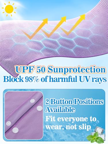 Acostop 3 Pcs Long Lasting Cooling Hoodie Towels for Neck and Face- Absorbent & Quick Drying Cooling Towel Wraps for Women, Sun Protection in Summer Extreme Heat Hot Weather (Blue, Purple, Pink) - color: Blue, Purple, Pink