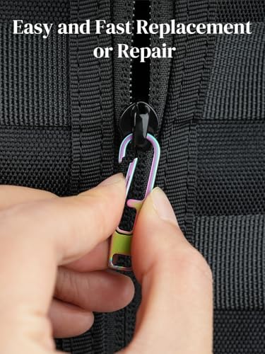 VIPERADE VAT1 Heavy Duty Titanium Zipper Pulls Replacement, Universal Zipper Pull Tab Repair Kit for Jackets, Coats, Suitcases, Luggage, Backpacks, Handbags and EDC Pouches - color: 4 Black, size: 1.38" × 0.27"