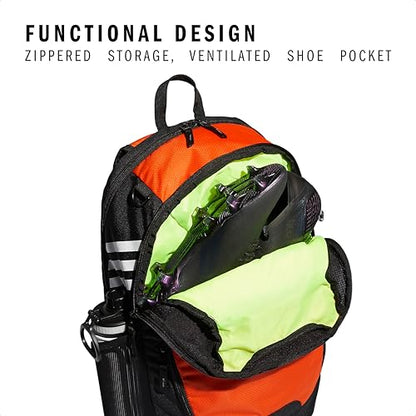 adidas Stadium 4 Soccer Backpack – Team Sports Bag with Ball Pocket, 36L - color: Orange/3.0