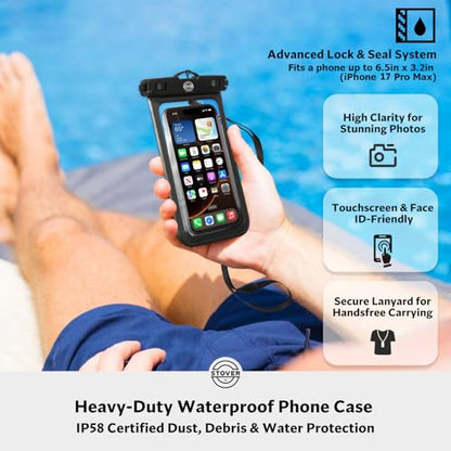 STOVER 5/10/25/30/40/55L Waterproof Dry Bag- Roll-Top Backpack w/Phone Case- Kayaking, Hiking, Camping, Boating- Men/Women - color: 25l Orange (With Phone Case), size: 25L
