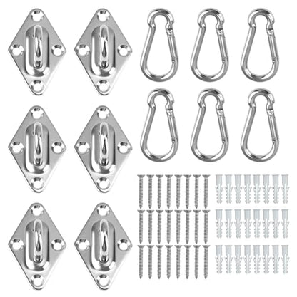 Wall Mount for Resistance Bands, Workout Anchors Wall Resistance with Hook for Fitness Bands, Space Saving Workout Equipment for Home Gym Weight Straps Suspension Training Exercise - style: 6 Pack
