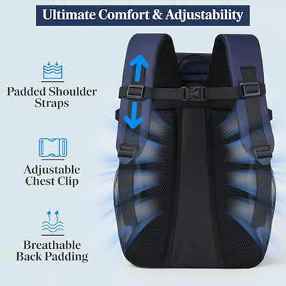 SUN CUBE Cooler Backpack 33 Can, Leakproof Insulated Backpack Cooler for Men Women, Camping Cooler Backpack for Beach Travel Hiking, Waterproof Lunch Backpack - color: Navy