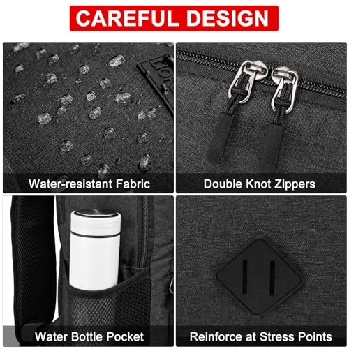 Large Casual Laptop Backpack,School Backpack Large Bookbag with USB for High School College Students Office Business, Black - color: Black, size: 17.3 Inch