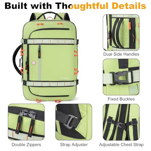 40L Travel Backpack,TSA Approved Carry On Backpack,Business Work Bag with Wet/Dry Compartment, Fits 17.3" Laptop, Duffel Bag for Men Women(LightGreen) - color: Lightgreen