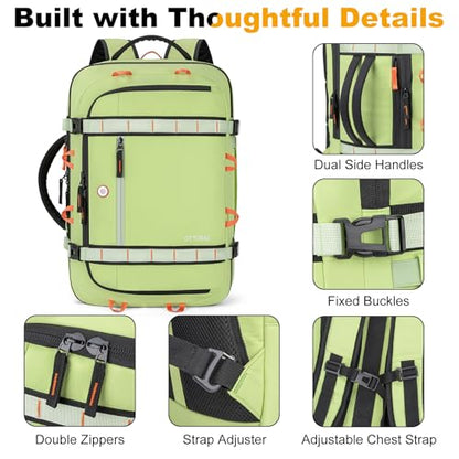 40L Travel Backpack,TSA Approved Carry On Backpack,Business Work Bag with Wet/Dry Compartment, Fits 17.3" Laptop, Duffel Bag for Men Women(LightGreen) - color: Lightgreen