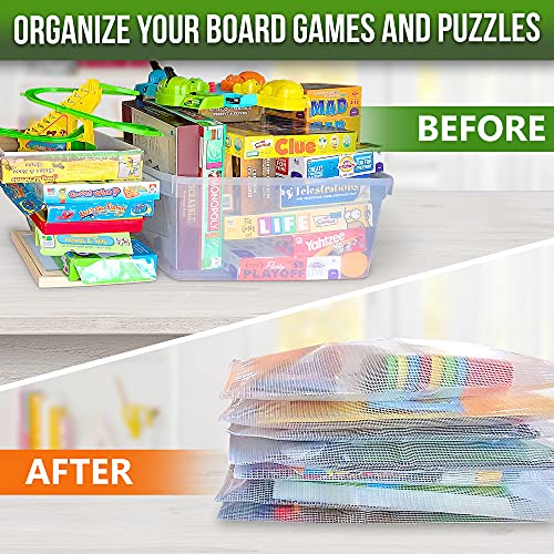 32 Pack Mesh Zipper Pouch Bags A3-17.7x12.6 - Plastic Zipper Pouches for Organizing - Board Game Bags - Puzzle Organizer Bag - Large Zippered Pouch Bag - Mesh Pouches with Zippered - Puzzle Storage - size: 32 Pack A3