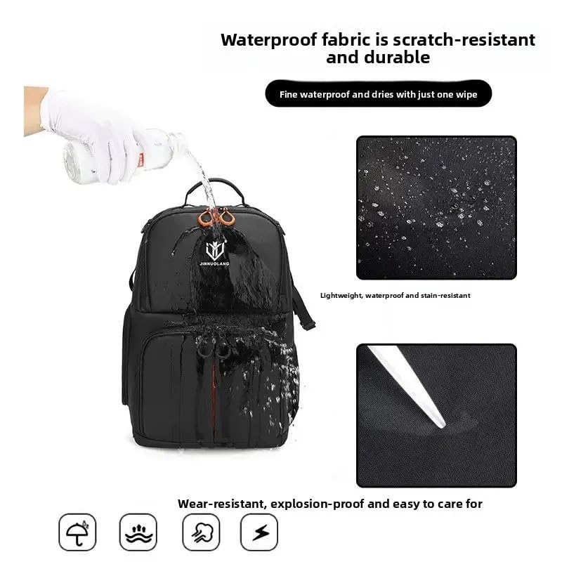 Camera Backpack, Large Capacity Outdoor DSLR Backpack, Compatible with 15.6-Inch Laptops, Canon and Nikon, Black - color: 9013-black