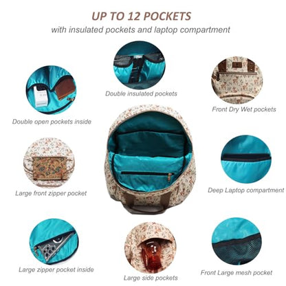 ESVAN Diaper Bag Backpack Corduroy Multifunction Baby Fashion Travel Pack office Laptop Bag - color: Brown Fawn
