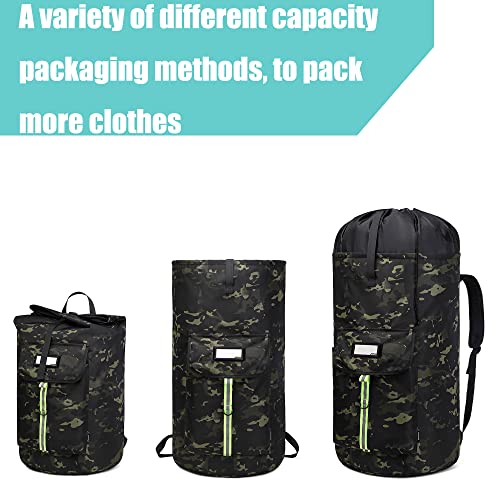 laundry bag backpack,extra-large heavy duty laundry bags,laundry backpack for college students,drawstring closure (Black CP) - color: Black Cp
