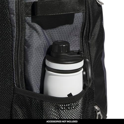 adidas Utility XL Baseball Backpack – Helmet, Shoes, Bat Storage, 34L - color: Onix Grey/Black