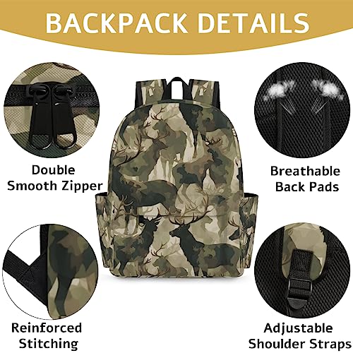 Camouflage Military Kids Backpack for Boys Girls Deer Animal Preschool Toddler Backpack Kindergarten Nursery Bookbag Travel Children Lightweight School Bag - color: Camouflage