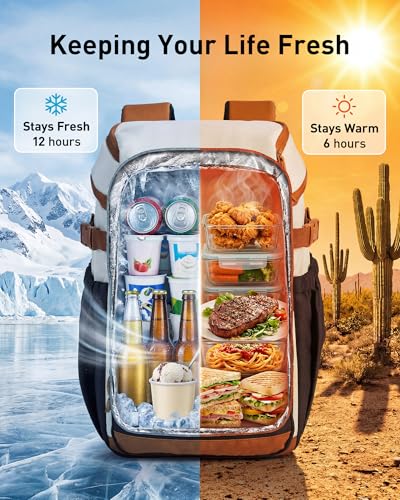 TOURIT Backpack Cooler Leak Proof 28 Cans Cooler Backpack Insulated Waterproof Cooler for Men and Women, Picnic, Hiking, Work, Trip - color: Forest Green