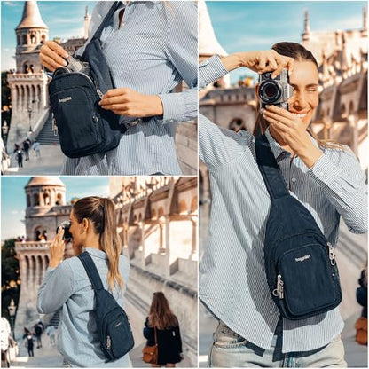 Baggallini Securtex Anti-Theft Daytripper Sling - color: French Navy