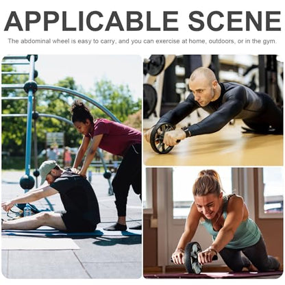 VOSAREA Automatic Rebound Abdominal Muscle Wheel Roller with Dual Wheels and Knee Pad, Silent Core Strength Fitness Equipment for Home and Gym Workout