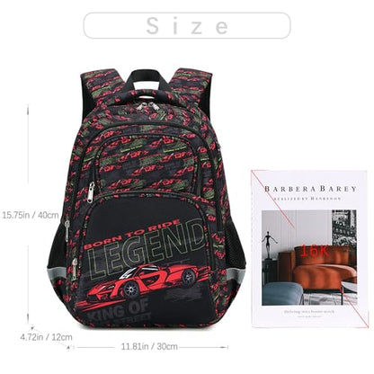 abshoo Cute Car School Backpack For Boys Elementary Kindergarten Kids School Bag (Car Black) - color: Car Black