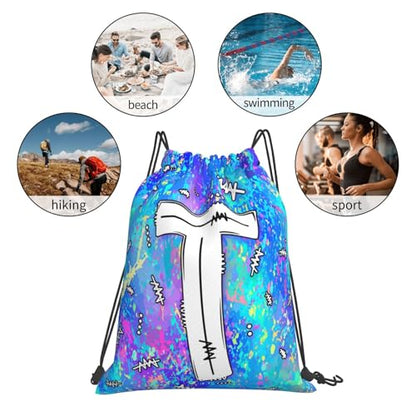 Drawstring Backpack Bag Sport Gym Sackpack Initial Blue Draw String Cinch Bags Bulk String Backpack Storage Bag for Women Men Letters T - color: Letters T