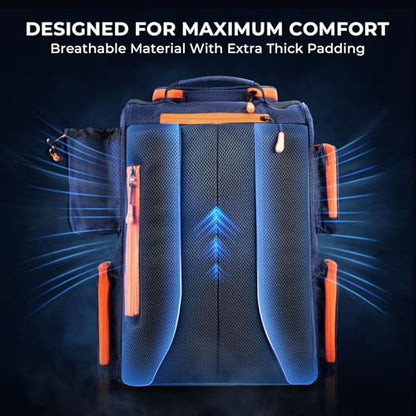 KastKing Bait Boss Fishing Tackle Backpack with Rod Holders-4 Tackle Boxes-Rain Cover,Storage for Fishing Gear - color: B: Orange