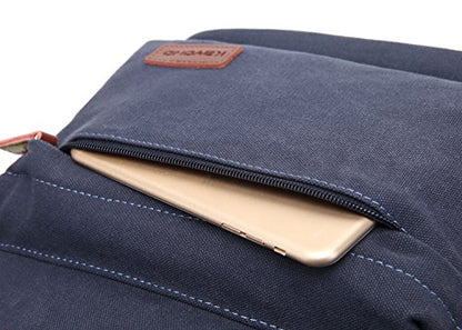 kayond Casual Style Lightweight canvas Laptop Bag/Durable Travel backpacks/Rucksack for Men&Women/Fashion Backpack Fits 15 inch Notebook (navy blue) - color: Navy Blue
