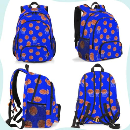 Basketball Laptop Backpack for Women Men, Blue Work Travel Computer Backpacks, 18.3 Inch Large Computer Nurse Teacher Bags Casual Daypack - color: Multicolor 13