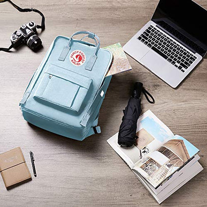 KALIDI Casual Laptop Backpack 15 Inches Classic Camping Rucksack Travel Outdoor Square Daypack College Hiking Gym Bag, Sky Blue - color: Sky Blue