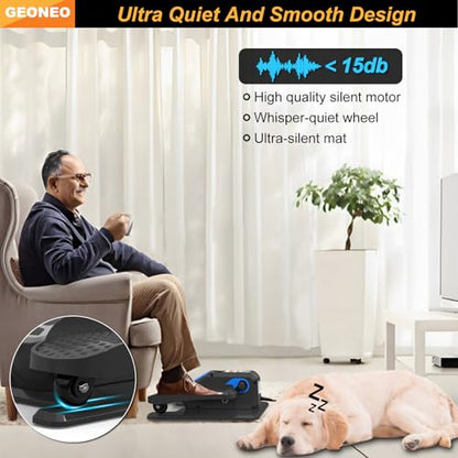 Under Desk Elliptical Machine, Electric Elliptical Leg Exerciser for Senior, Quiet and Compact Electric Seated Pedal Exerciser for Home with Monitor, Remote Control and 12 Adjustable Speeds - style: Blue