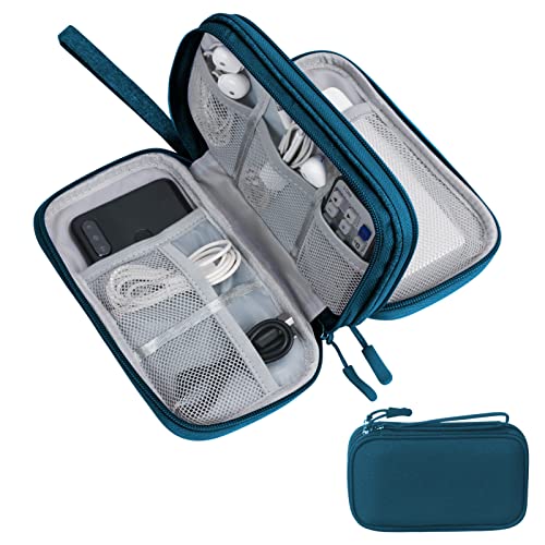 Skycase Electronic Organizer Travel Case - Waterproof Travel Cord Pouches for Organization, Cable Organizer, All-in-One Double Layers Storage Bag for Accessories, Charger, Cable, Green - Medium - color: Green, size: Medium
