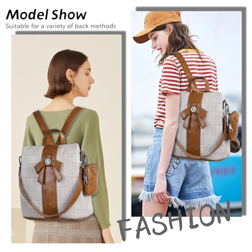 ZOCAI Backpack Purse for Women Fashion Backpack Purses PU Leather Daypacks Anti-Theft Shoulder Bag Satchel Purse - color: 2-brown