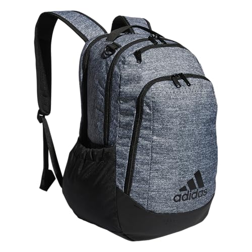 adidas Defender Sports Backpack with Shoe Compartment, Soccer Bag - color: Jersey Onix Grey/Black