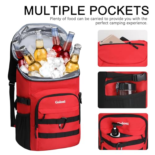 Cooler Backpack Insulated Leak Proof,Small Soft Coolers Bag for Men and Women Camping,Travel,Beach,Hiking,Picnic - color: Red