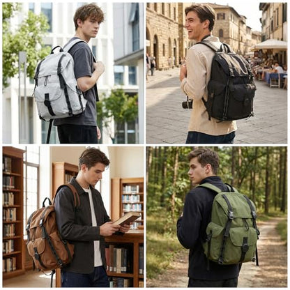 mixi Travel Backpack for Women Men, 18 Inch Carry On Laptop Backpack Flight Approved fits 16'' Laptop, Lightweight Waterproof Hiking Backpack Travel Outdoor Business Casual Daypack, Light Gray - color: Light Gray