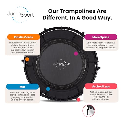 JumpSport 39" Premium Fitness Trampoline Exercise Rebounder 30 Adjustable Bungees 275 lb Wt. Rating - style: JumpSport 370