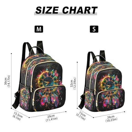 SUABO A Clock with Roman Numerals Backpack Purse Ladies Rucksack Travel Shoulder Bag Casual Daily Backpack - color: A Clock With Roman Numerals, size: Small
