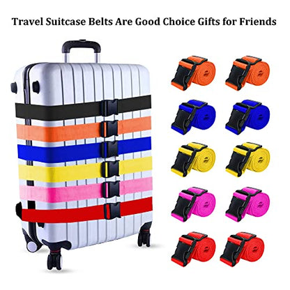 2 Pack Suitcase Straps, Bright Color Adjustable Luggage Belts, TSA Approved (Blue) - color: Blue