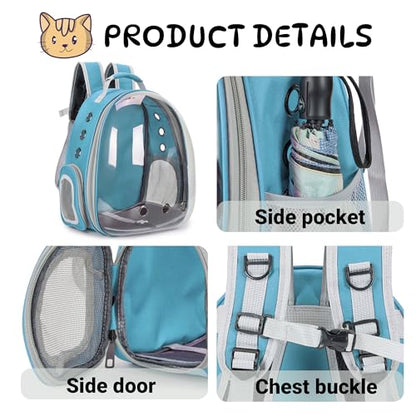 Cat Bubble Backpack Carrier for Small Medium Dogs Cats Carrying Bag, Airline Approved Pet Travel Carrying Bag Dog Hiking Walking Outdoor Backpack (Blue) - color: Blue
