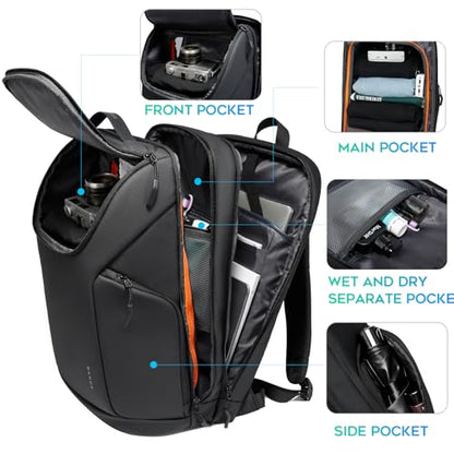 BANGE Laptop backpack with 15.7 inch laptop compartment fit for overnight and commute for men and women - color: Black