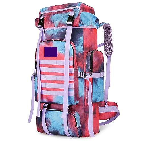 King'sGuard 70L Camping Hiking Backpack for Men Women Large Military Tactical Backpack Molle Rucksack Backpack for Outdoor - color: Nebula Camo