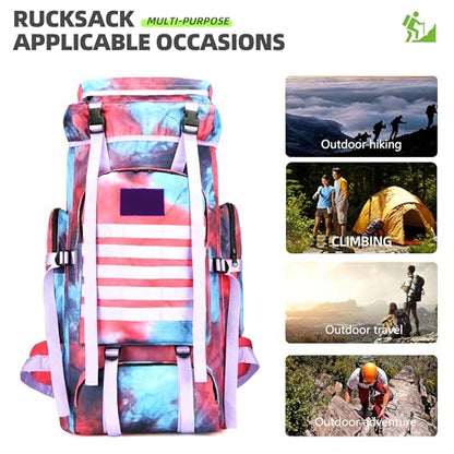 King'sGuard 70L Camping Hiking Backpack for Men Women Large Military Tactical Backpack Molle Rucksack Backpack for Outdoor - color: Nebula Camo