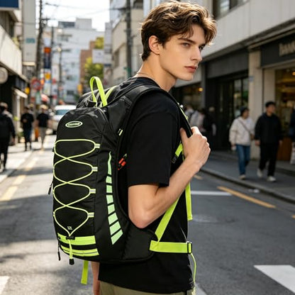1PC Hydration Backpack Lightweight Hiking Cycling Daypack - color: Black and Green