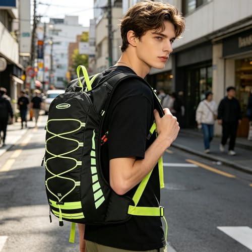 1PC Hydration Backpack Lightweight Hiking Cycling Daypack - color: Black and Green
