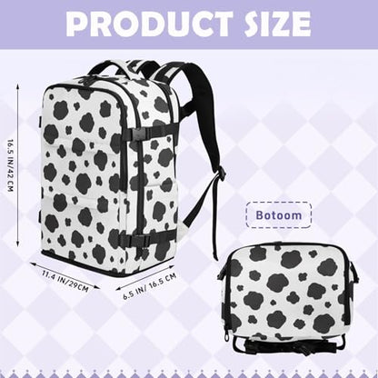 Travel Backpack with Shoe Compartment, 20L Large Capacity Laptop Backpack for Men Women, Black Spots Daypack for Traveling Hiking Carry On